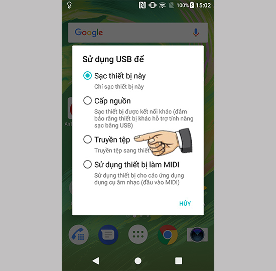 Chọn truyền tệp